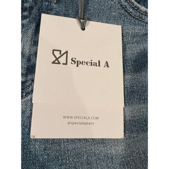SPECIAL A JEANS HIGH RISE DISTRESSED RELAXED MEDIUM BOUTIQUE SKINNY JEANS SZ. 11 - Picture 7 of 8